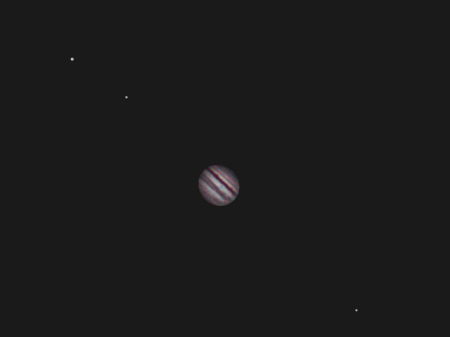 Jupiter mit Monden vom 19.6.2008