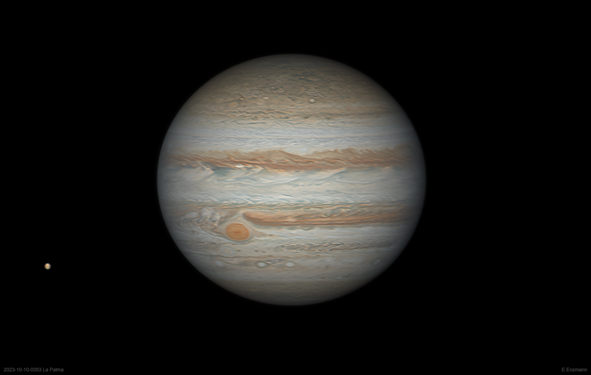Ein weiteres detailreiches Jupiter Bild aus La Palma vom 10. Oktober 2023