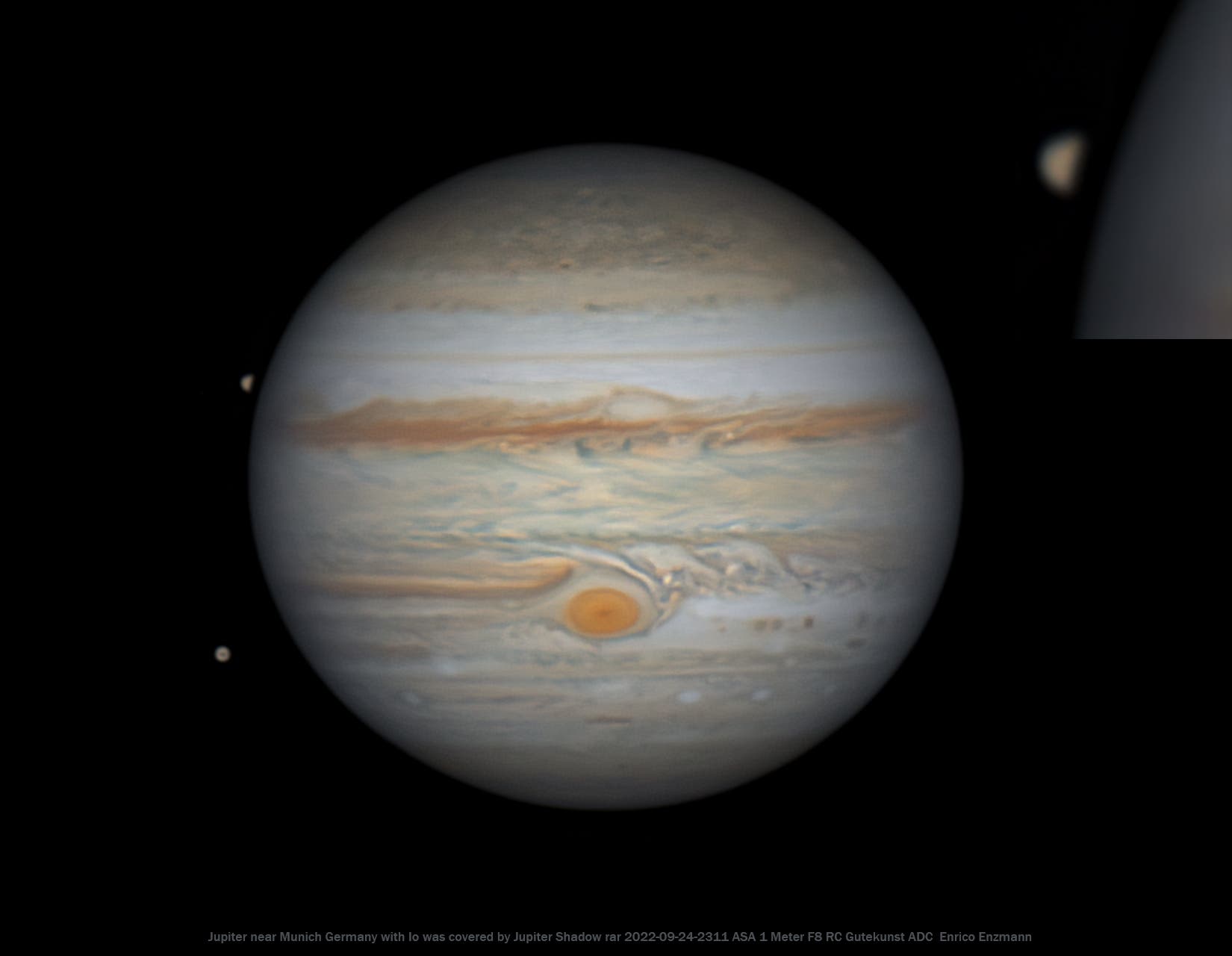 Seltenes Jupiterbild mit Io Verfinsterung