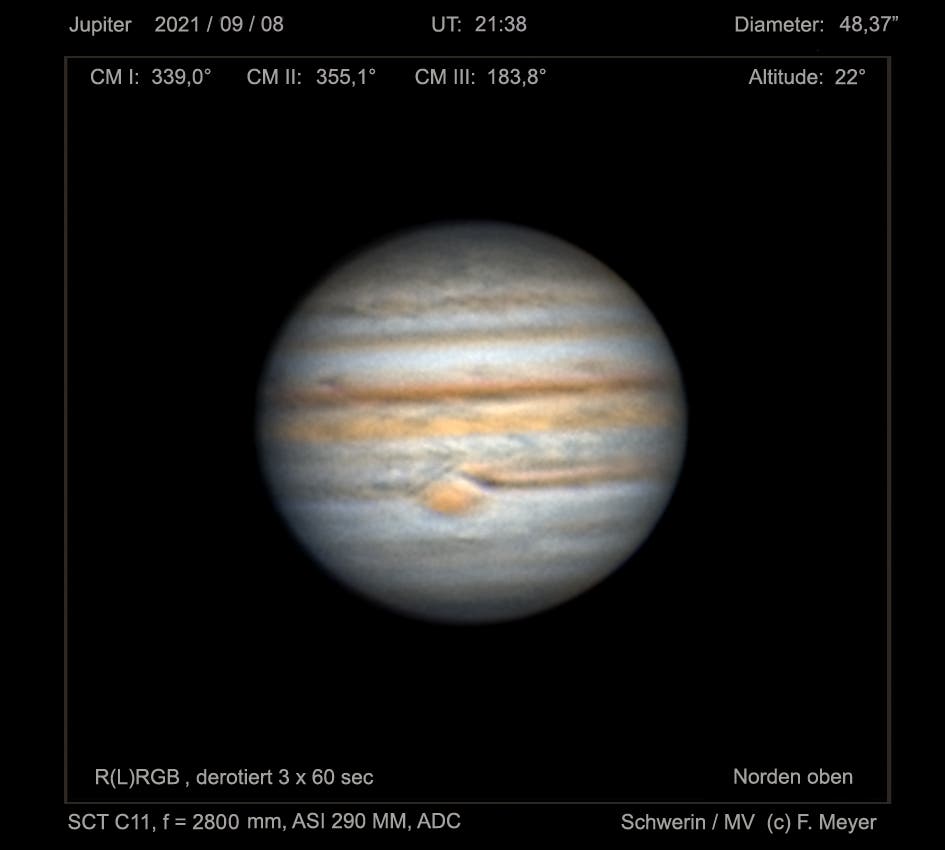 Jupiter mit dem GRF am 8. September 2021