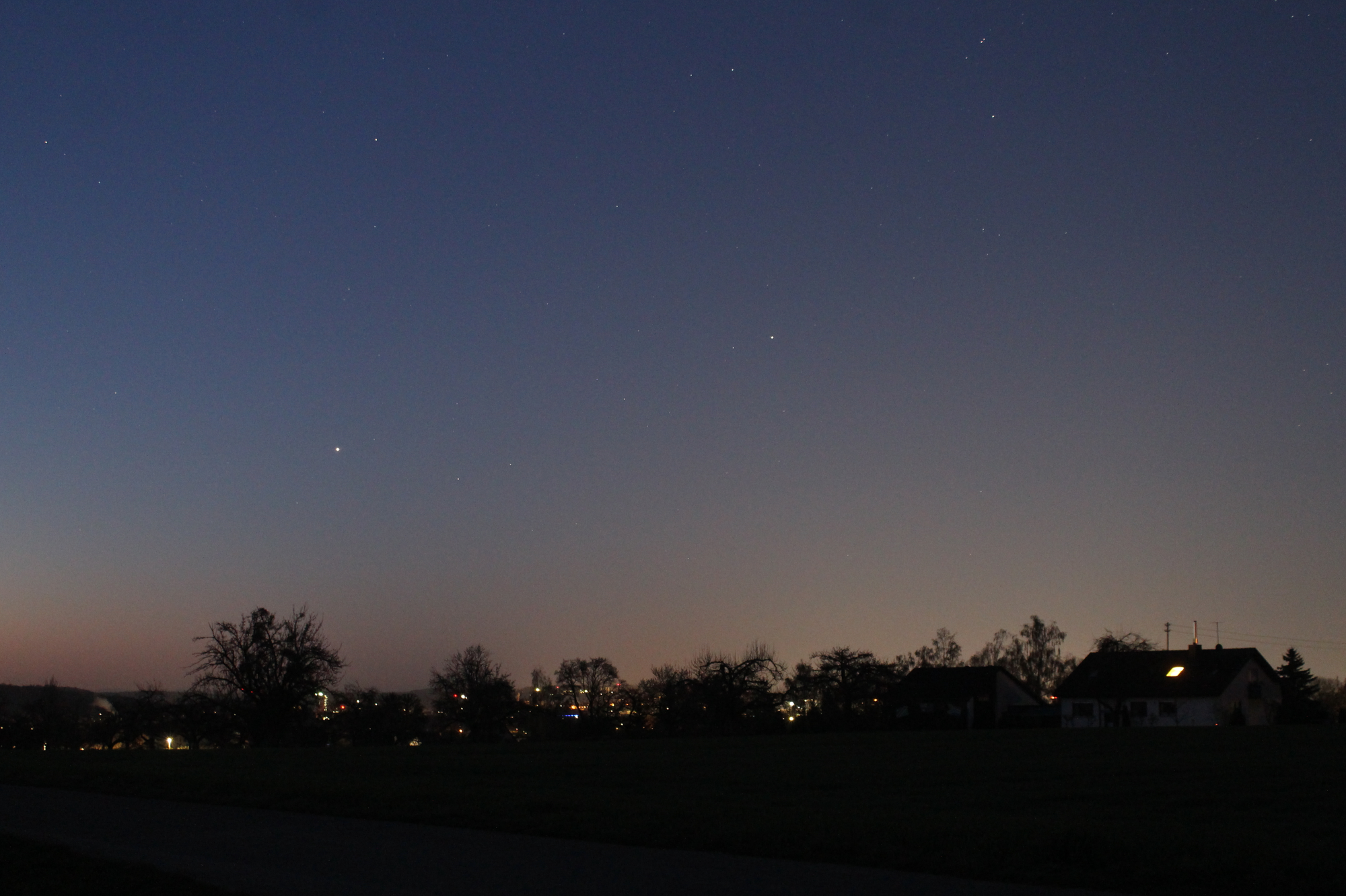 Jupiter und Saturn am Abendhimmel