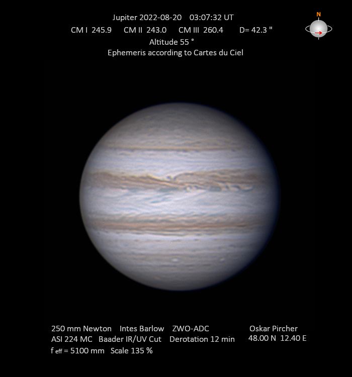 Jupiter am 20. August 2023