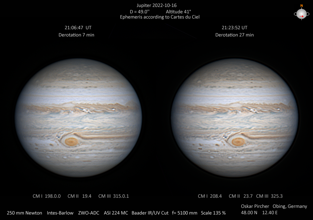 Jupiter am 16. Oktober 2022