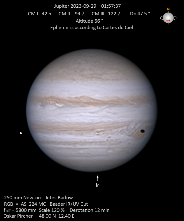 Jupiter mit Io-Durchgang und Schatten im GRF