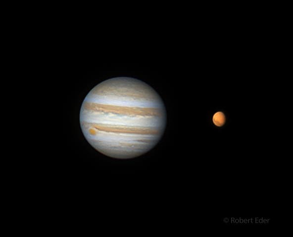 Jupiter und Mars am 5. September 2024