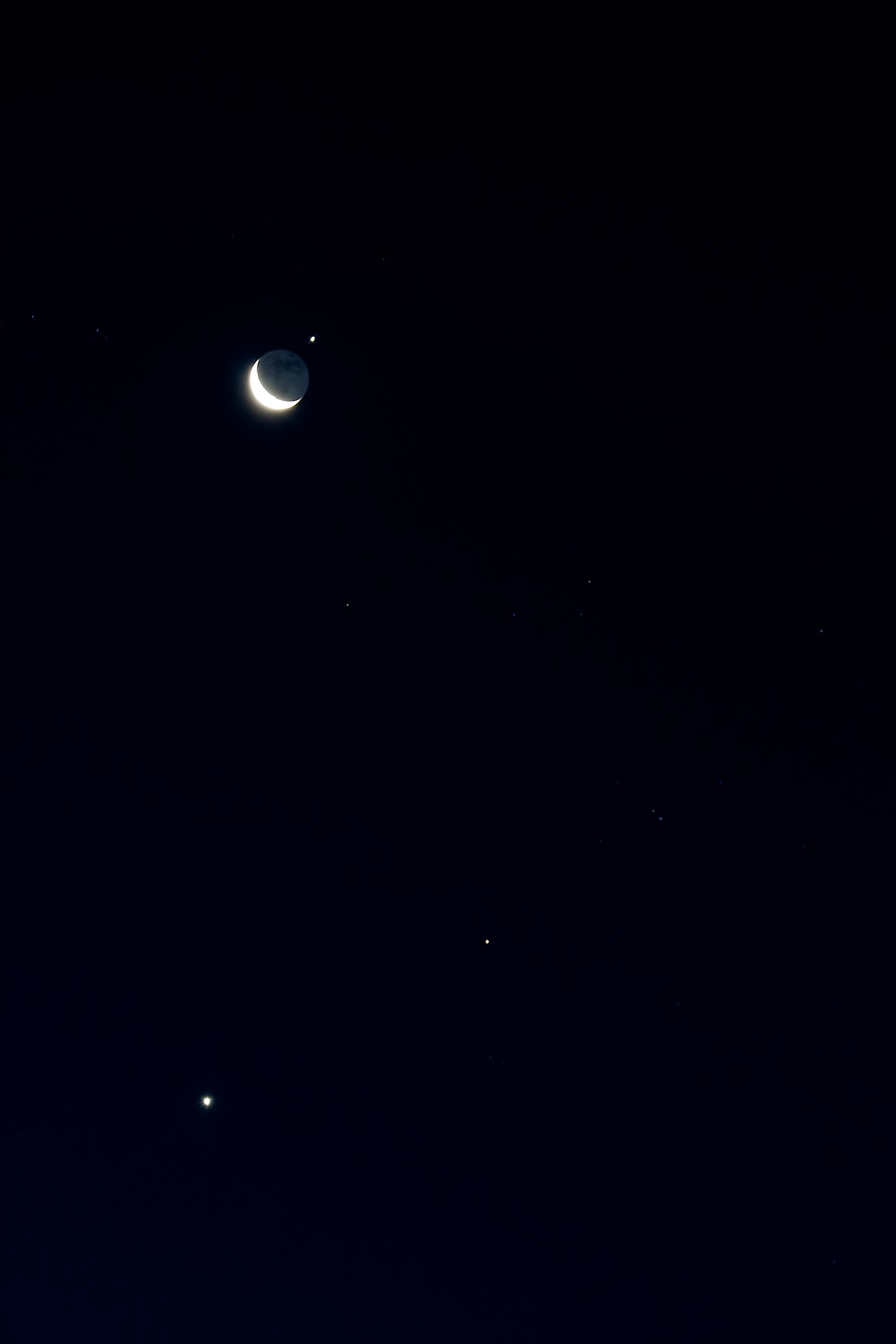 Jupiter, Mond, Venus und Hyaden