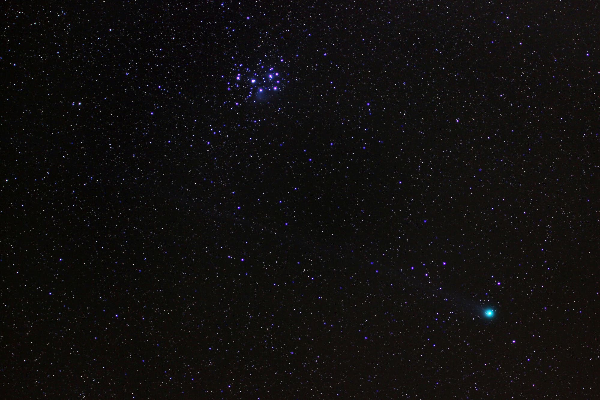Komet Lovejoy C/2014 Q2 bei den Plejaden
