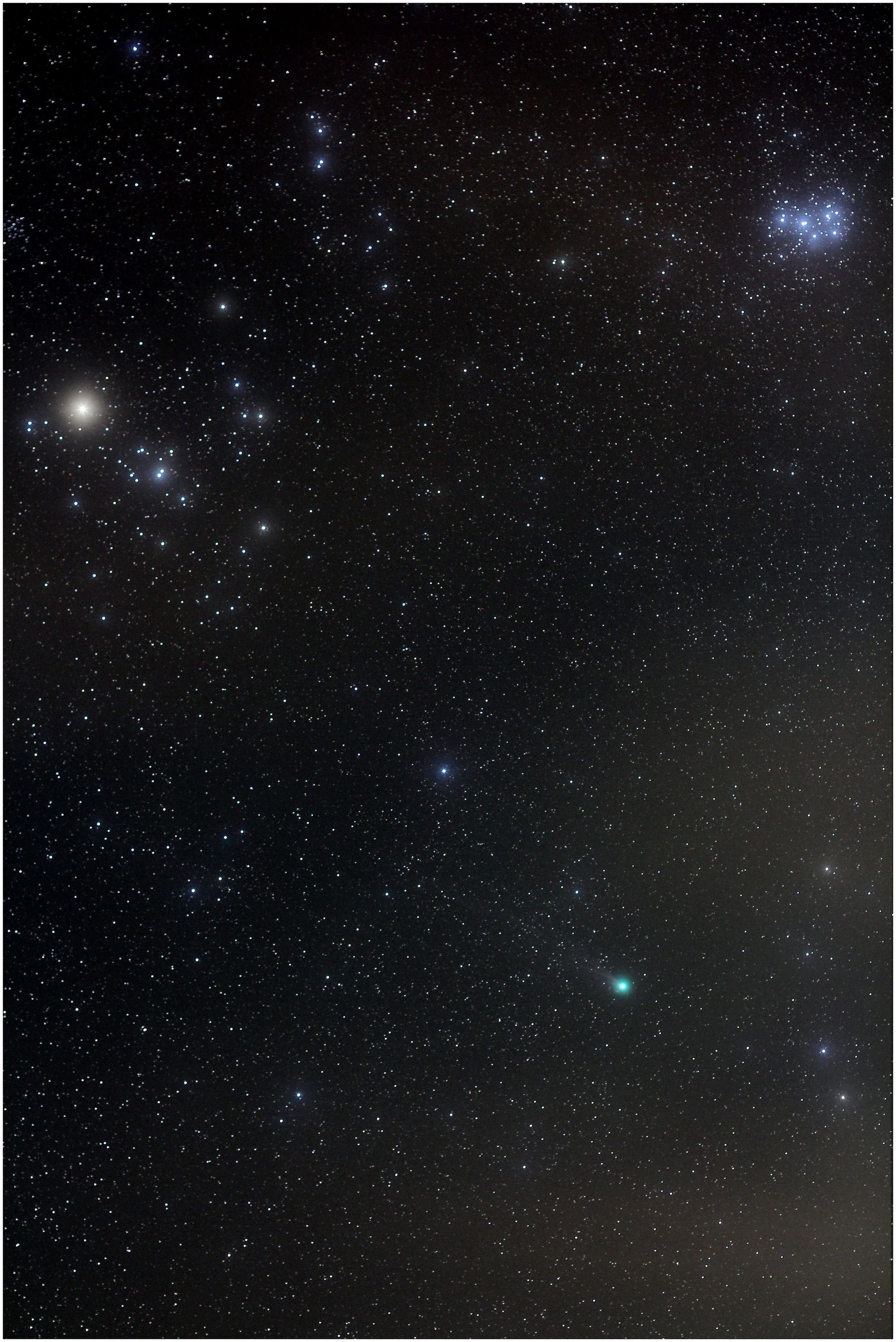 Komet Lovejoy im Sternbild Stier 