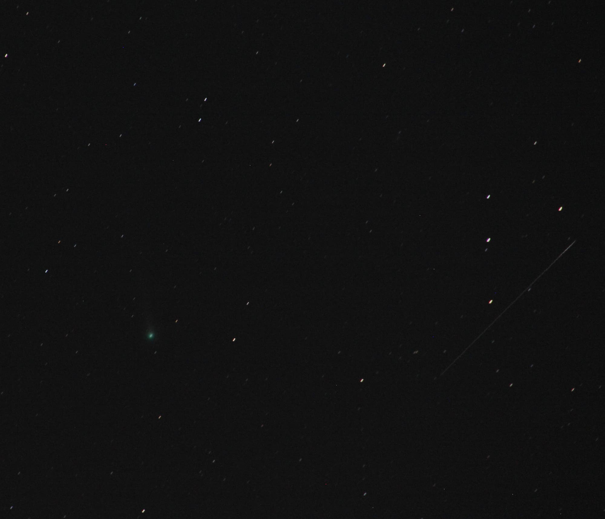 Komet Lovejoy mit Meteor über Uelzen