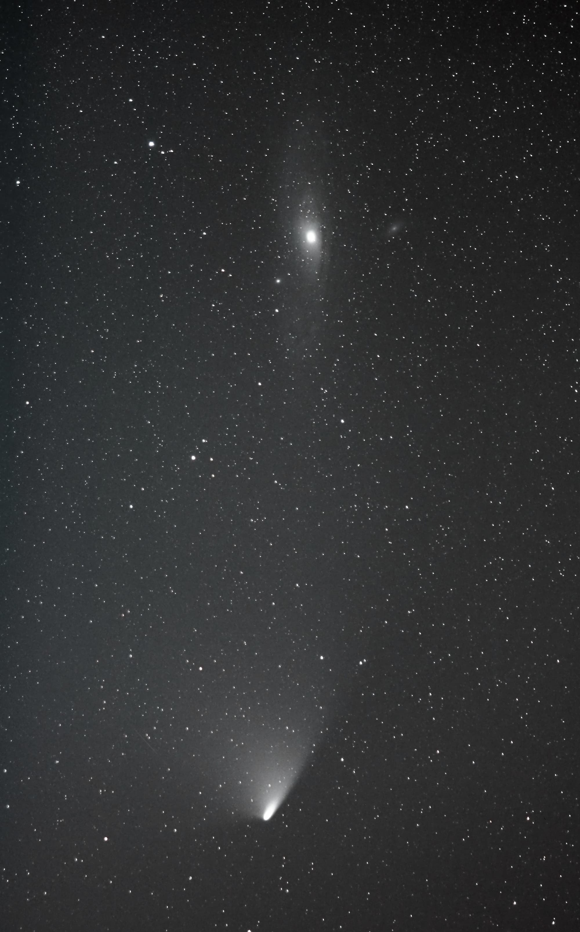 Komet PanStarrs beim Andromedanebel