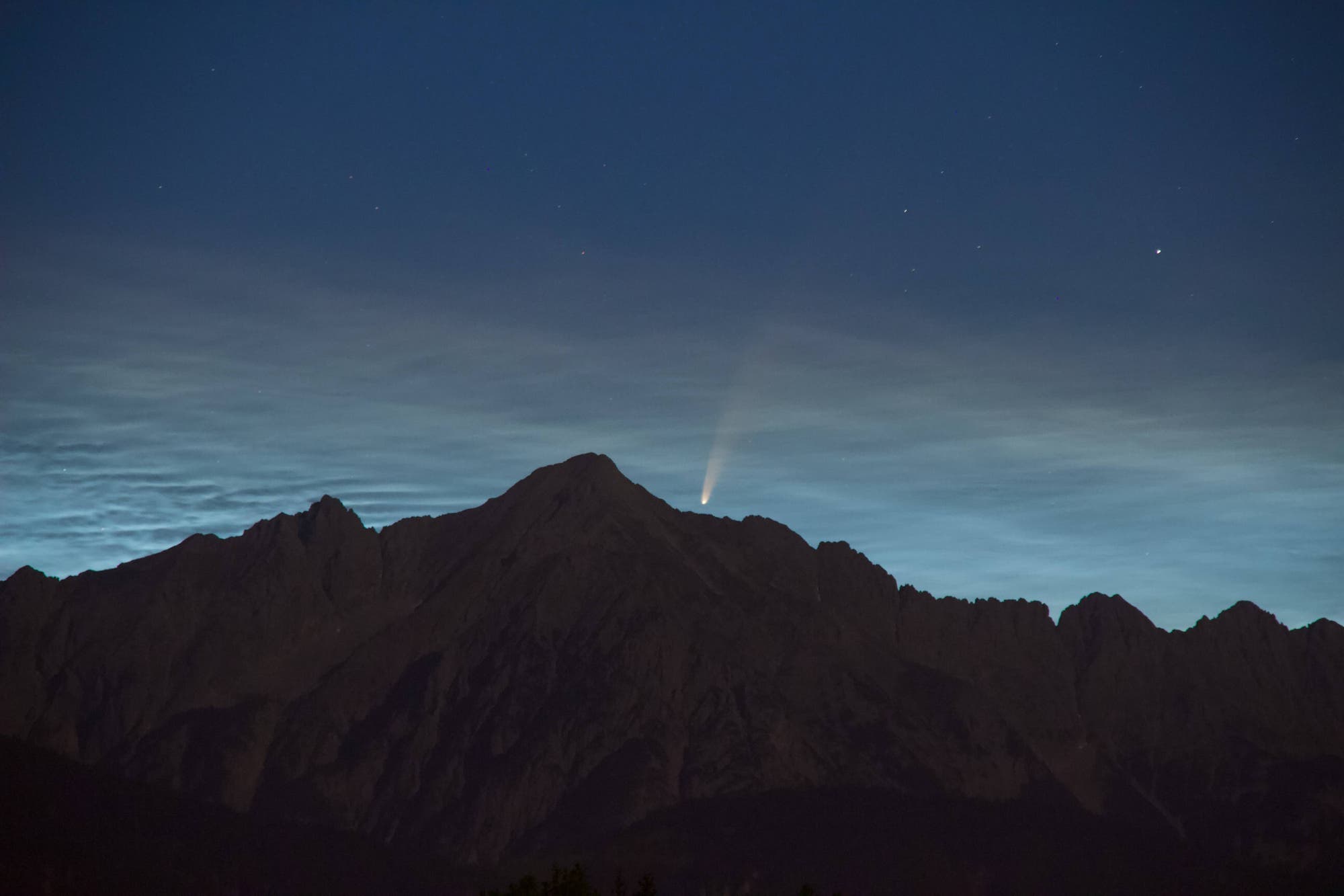 Comet Neowise über dem Hochnissl / Tirol