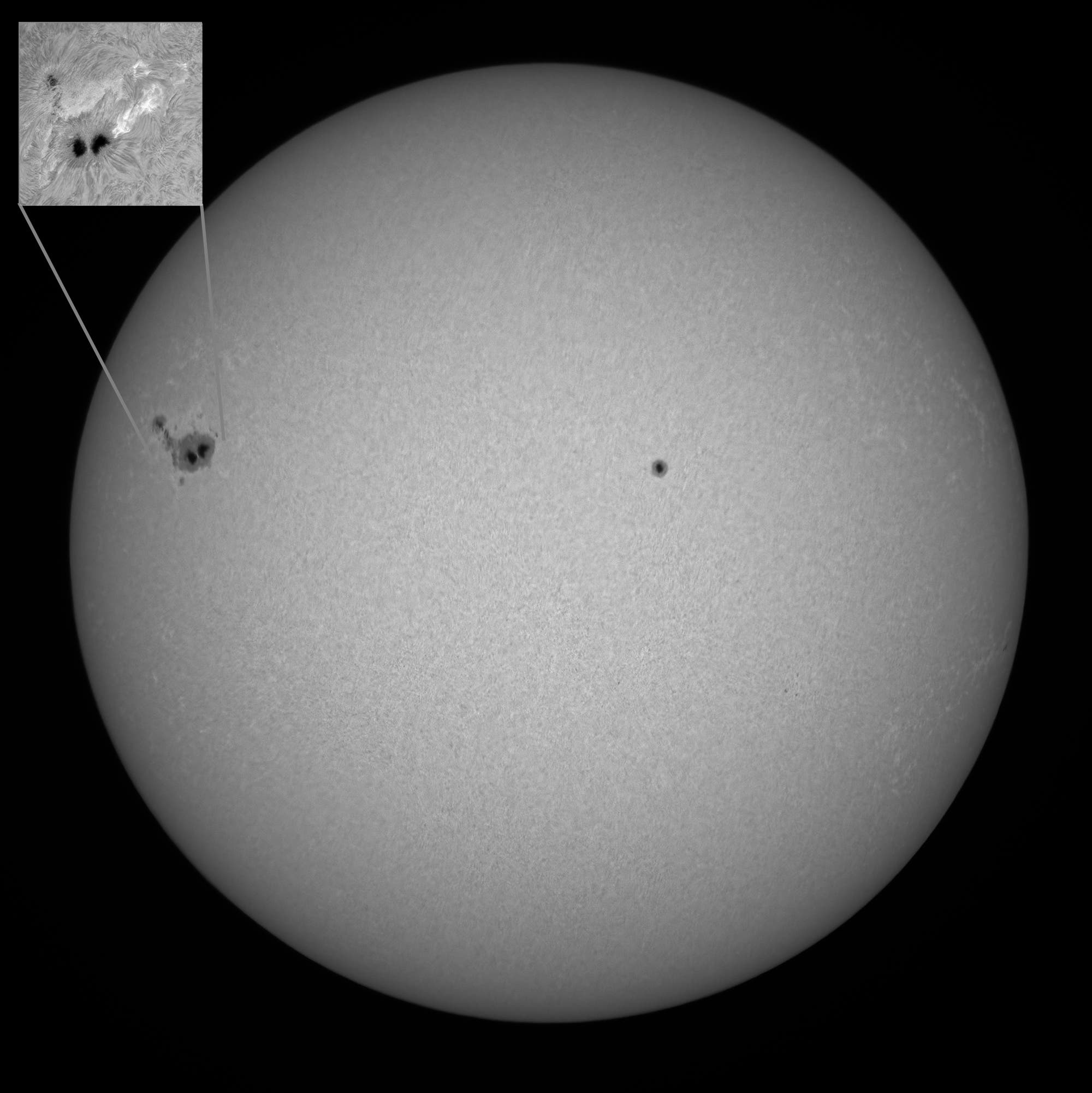Kombination von Weißlicht + H-alpha - 1. Mai