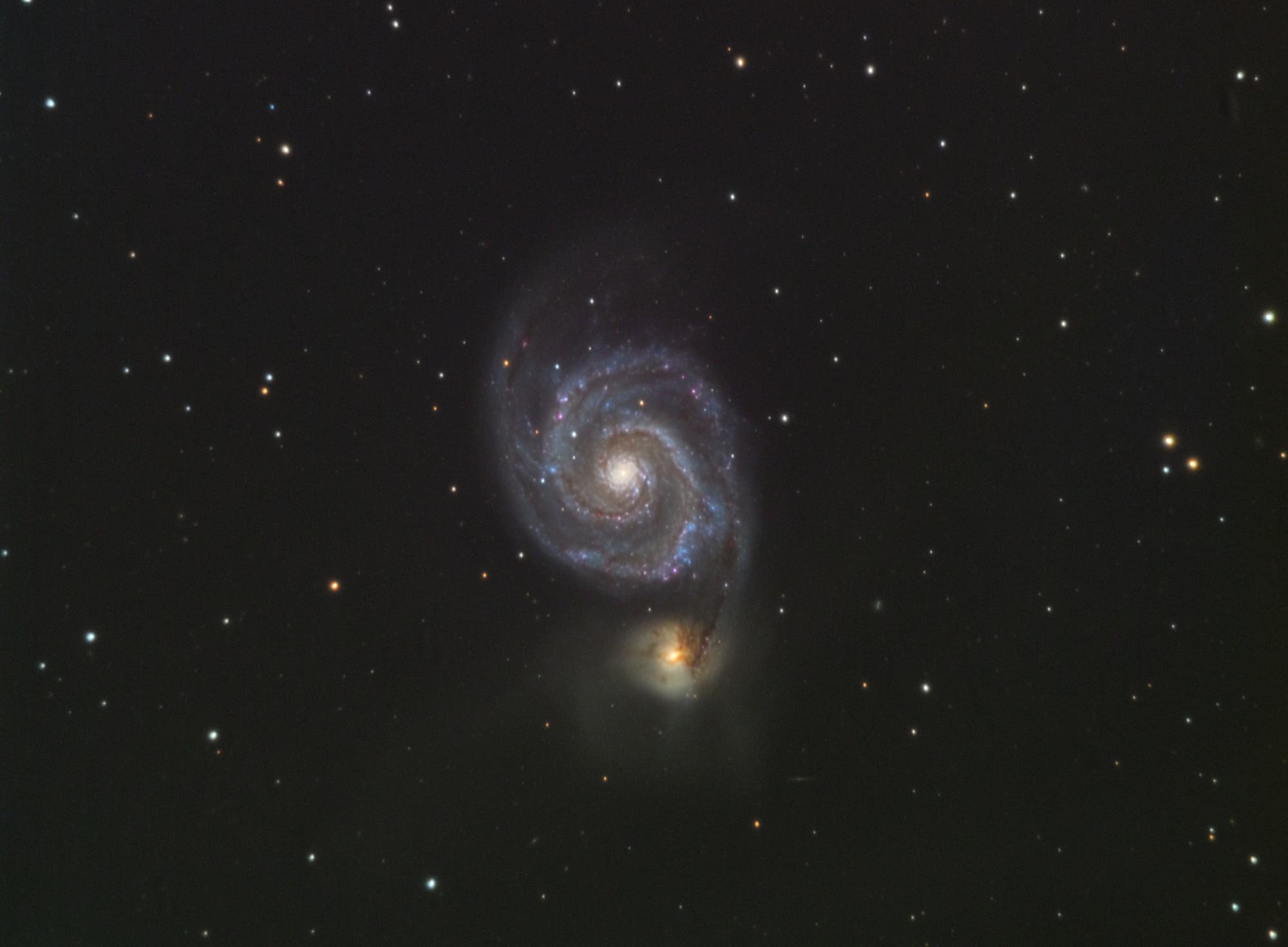 Messier 51 am Stadthimmel