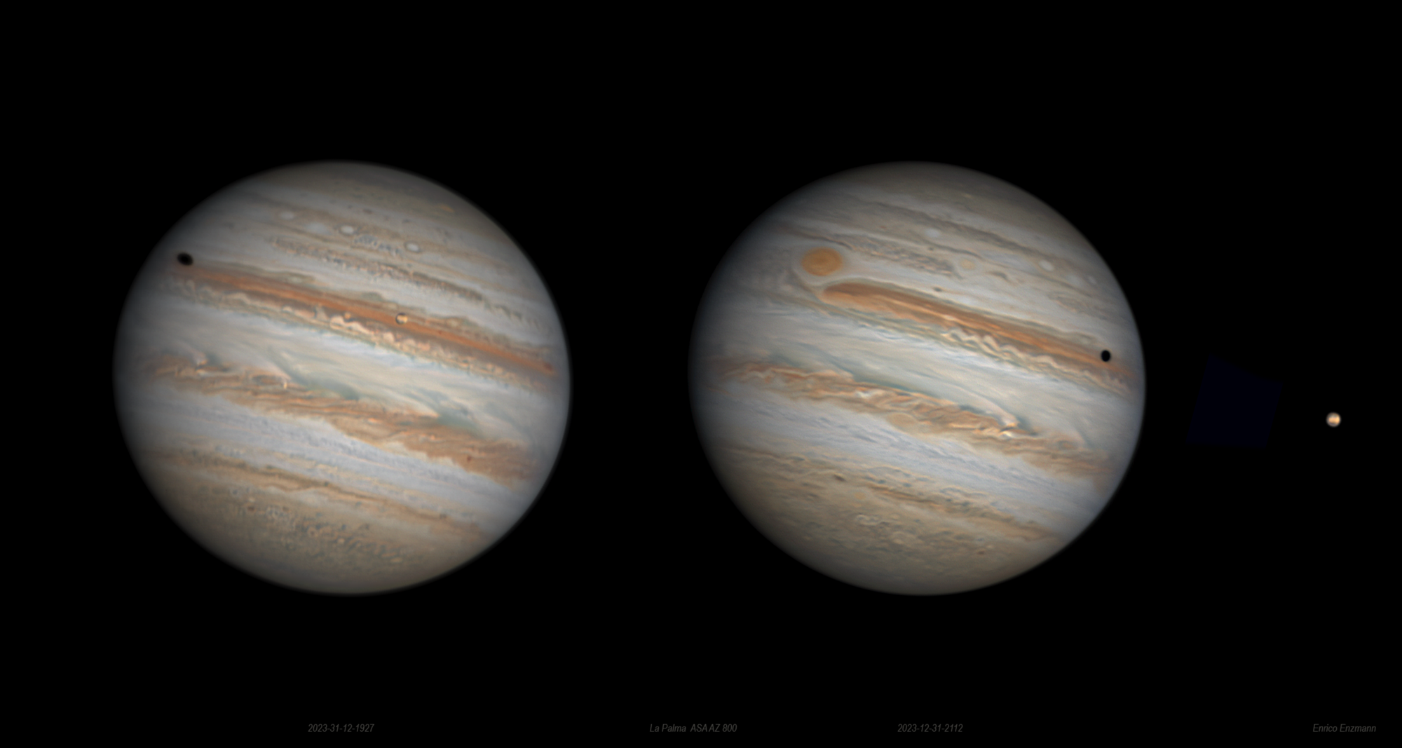 Die letzten beiden Jupiterbilder von 2023 aus La Palma 