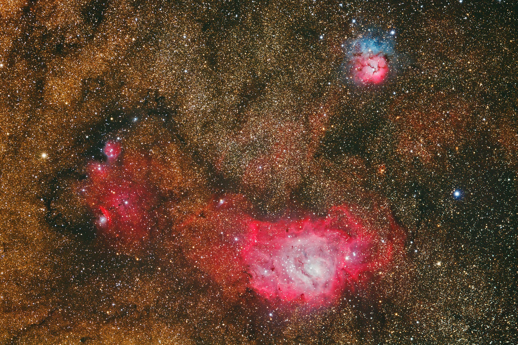M 8, M 20 und NGC 6559