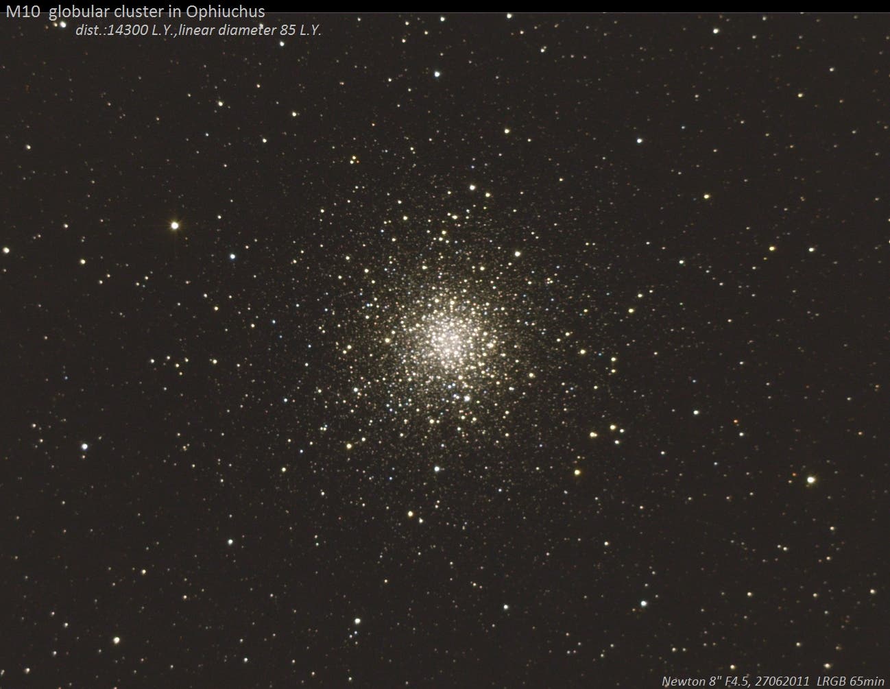 Messier 10 - Kugelsternhaufen im Schlangenträger
