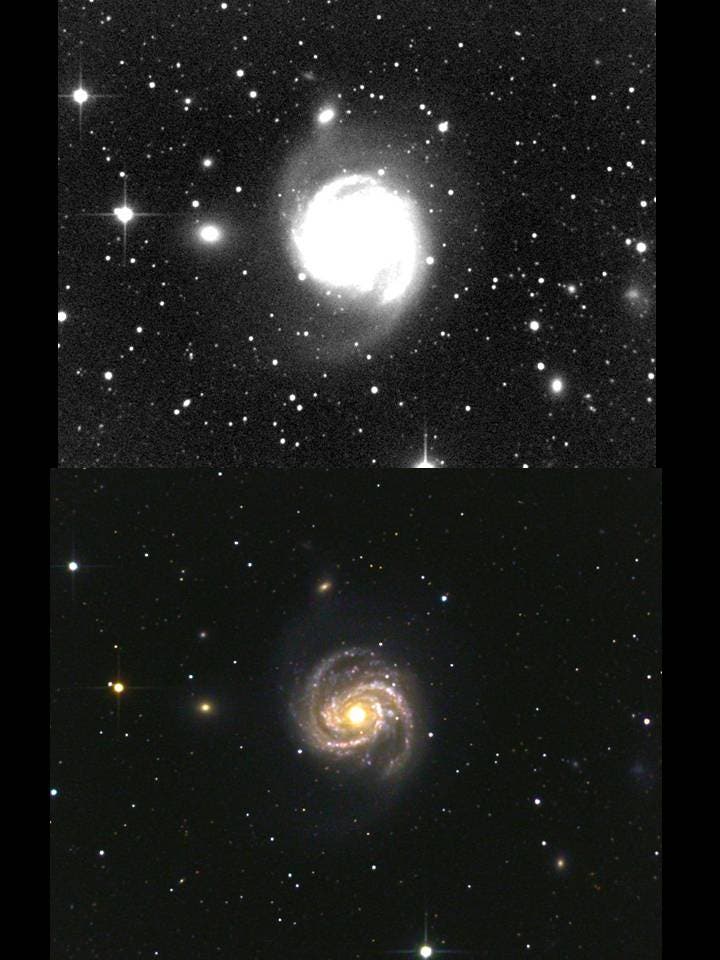 Zwei Aspekte der Galaxie M100