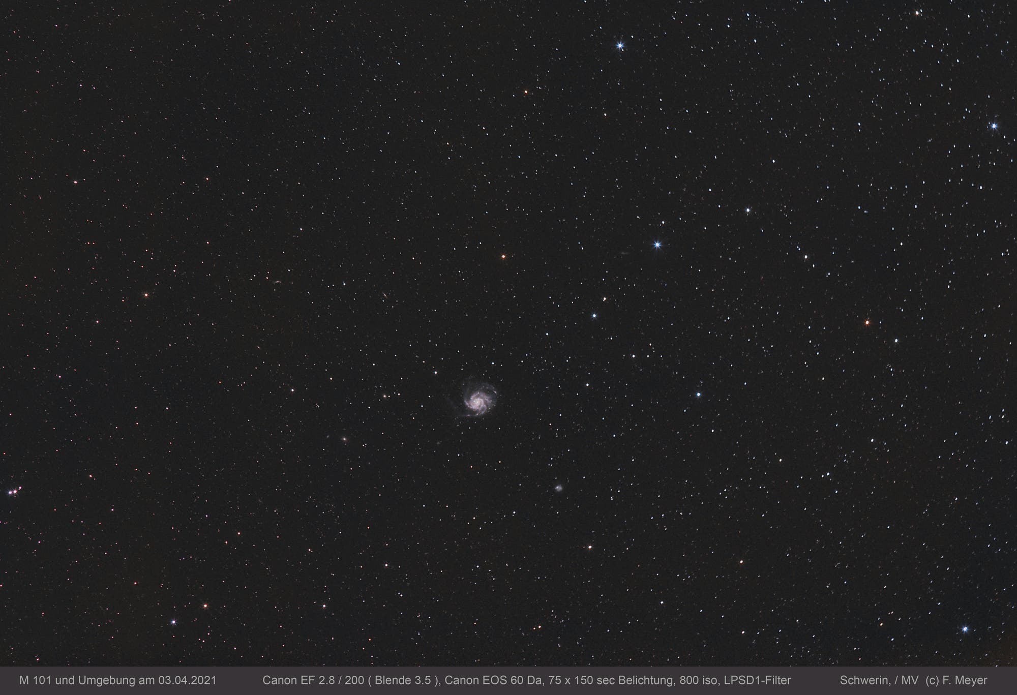Pinwheel-Galaxie M101 am 3. April 2021