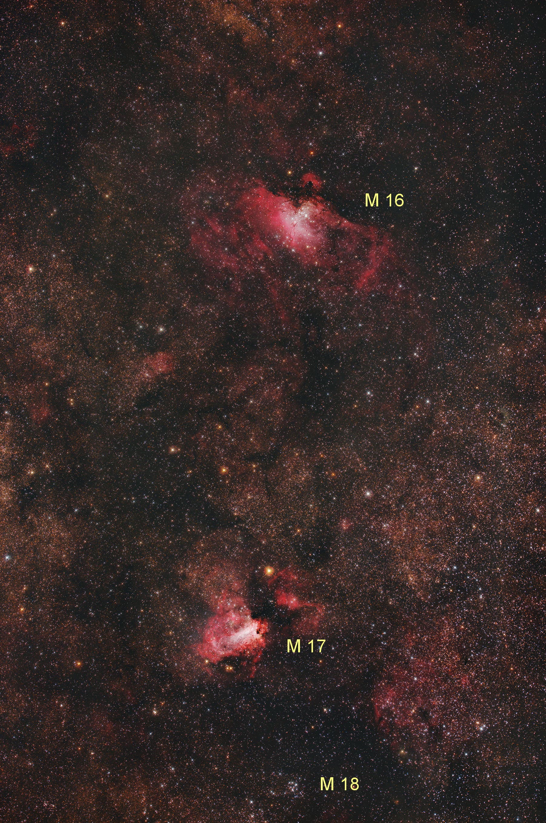 M 16, M 17 und M 18 (Objekte)