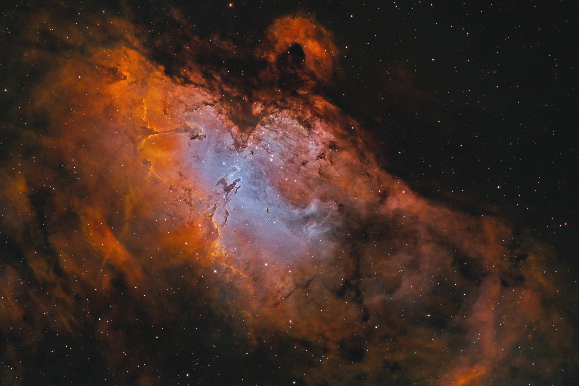 Adlernebel IC 4703 mit Messier 16 in HSO-Schmalband