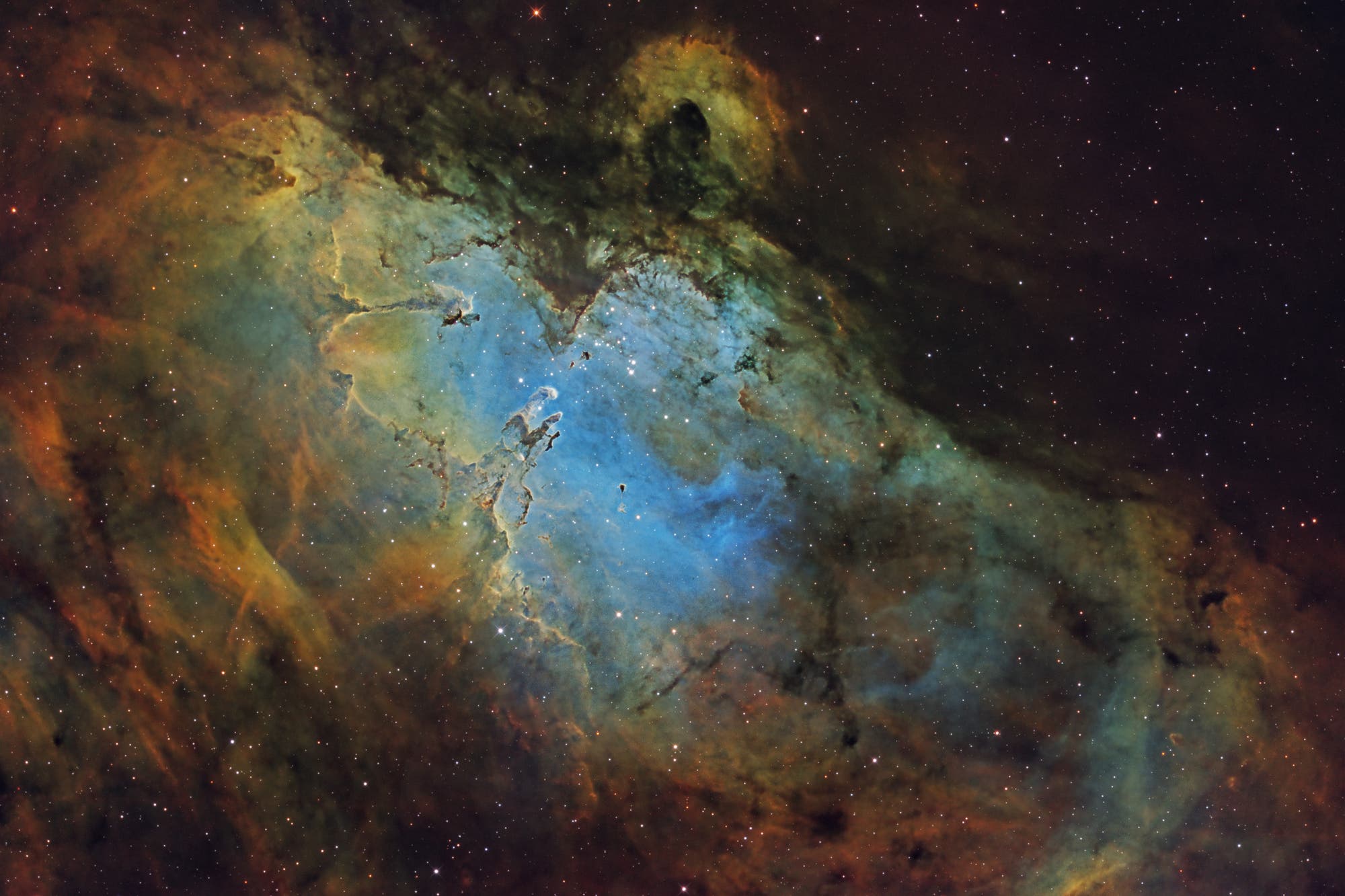 Adlernebel IC 4703 mit Messier 16 in SHO-Schmalband