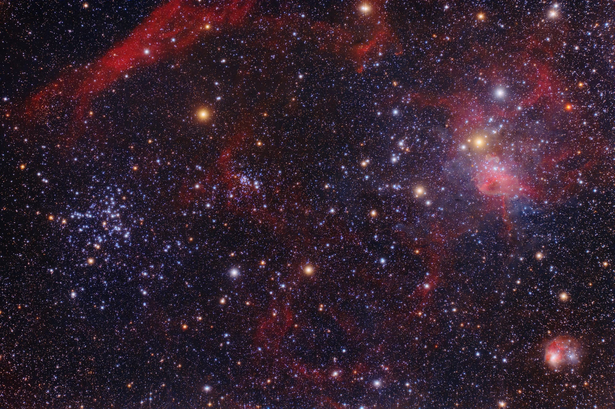 M 38, NGC 1907, NGC 1931 und IC 417 im Fuhrmann