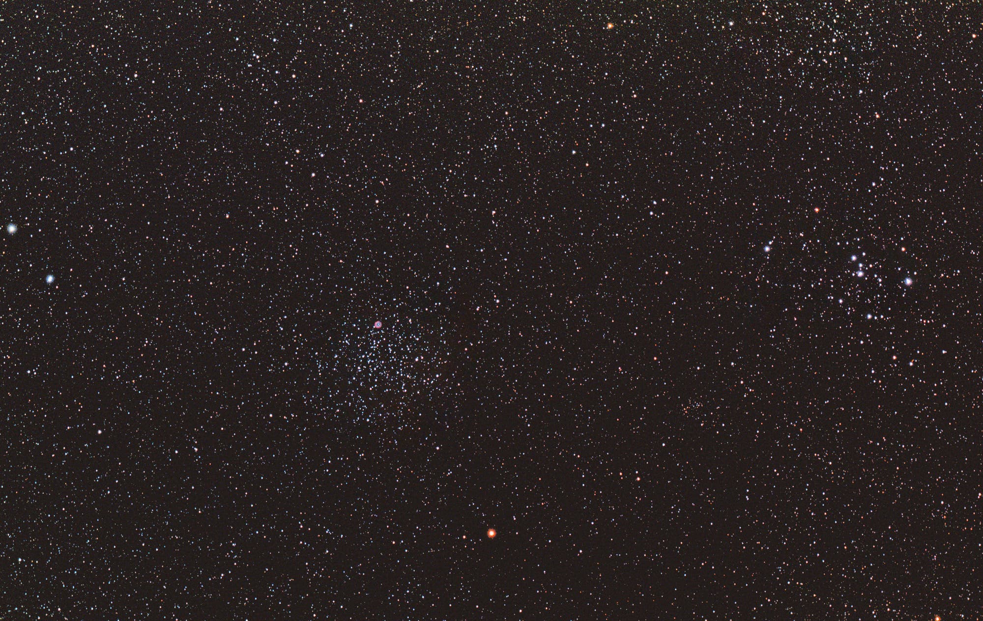 Offene Sternhaufen M 46 und M 47 im Sternbild Puppis (Hinterdeck des Schiffes)