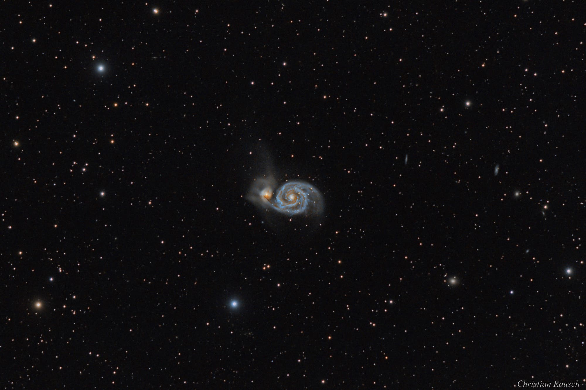 Messier 51 Strudelgalaxie - Eine Weitfeldaufnahme