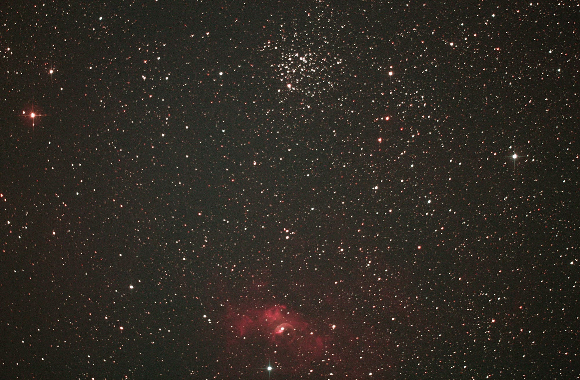 Offener Sternhaufen M 52 und Bubble-Nebel NGC 7635