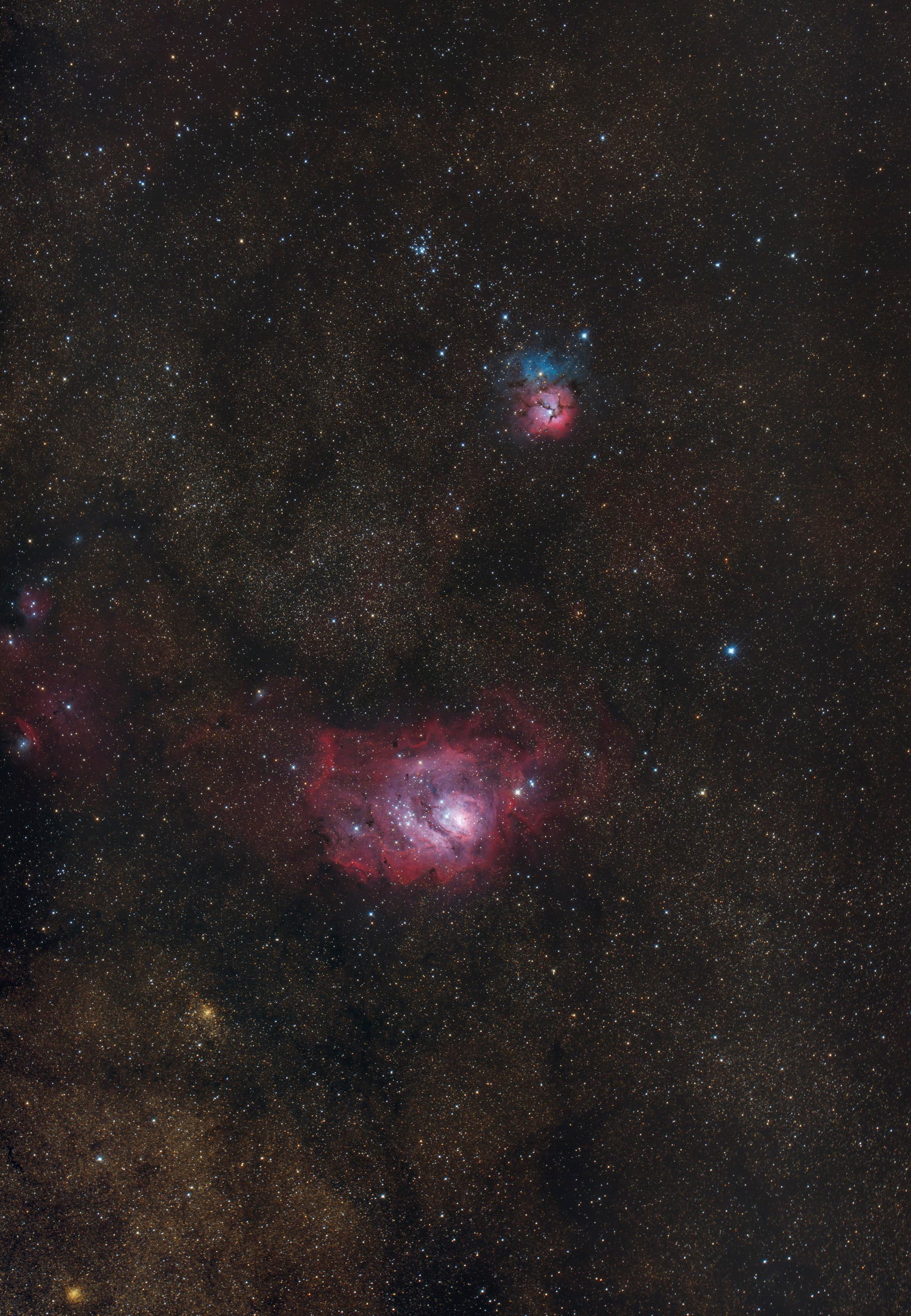 Messier 8 und Messier 20 (RGB)