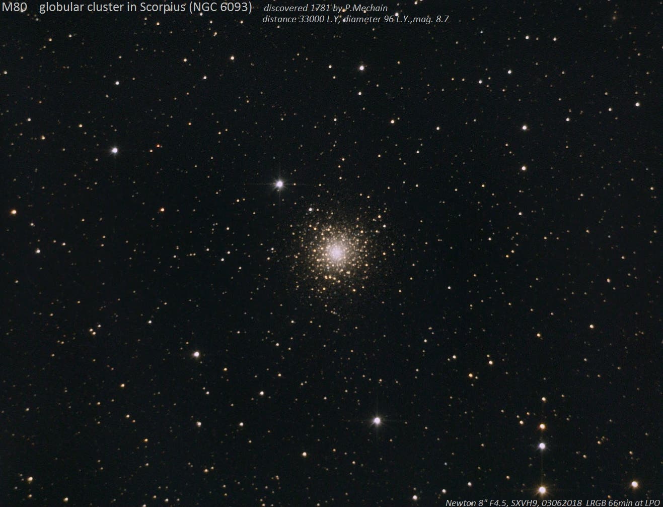 Messier 80 Kugelsternhaufen im Skorpion