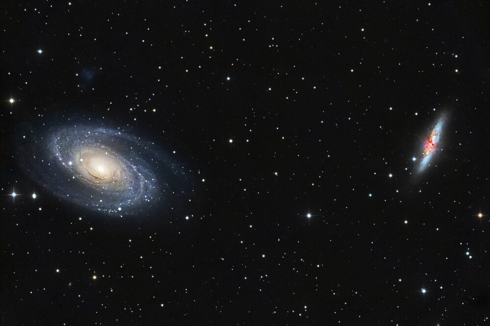 M81 und M82 mit der Supernova SN 2014J