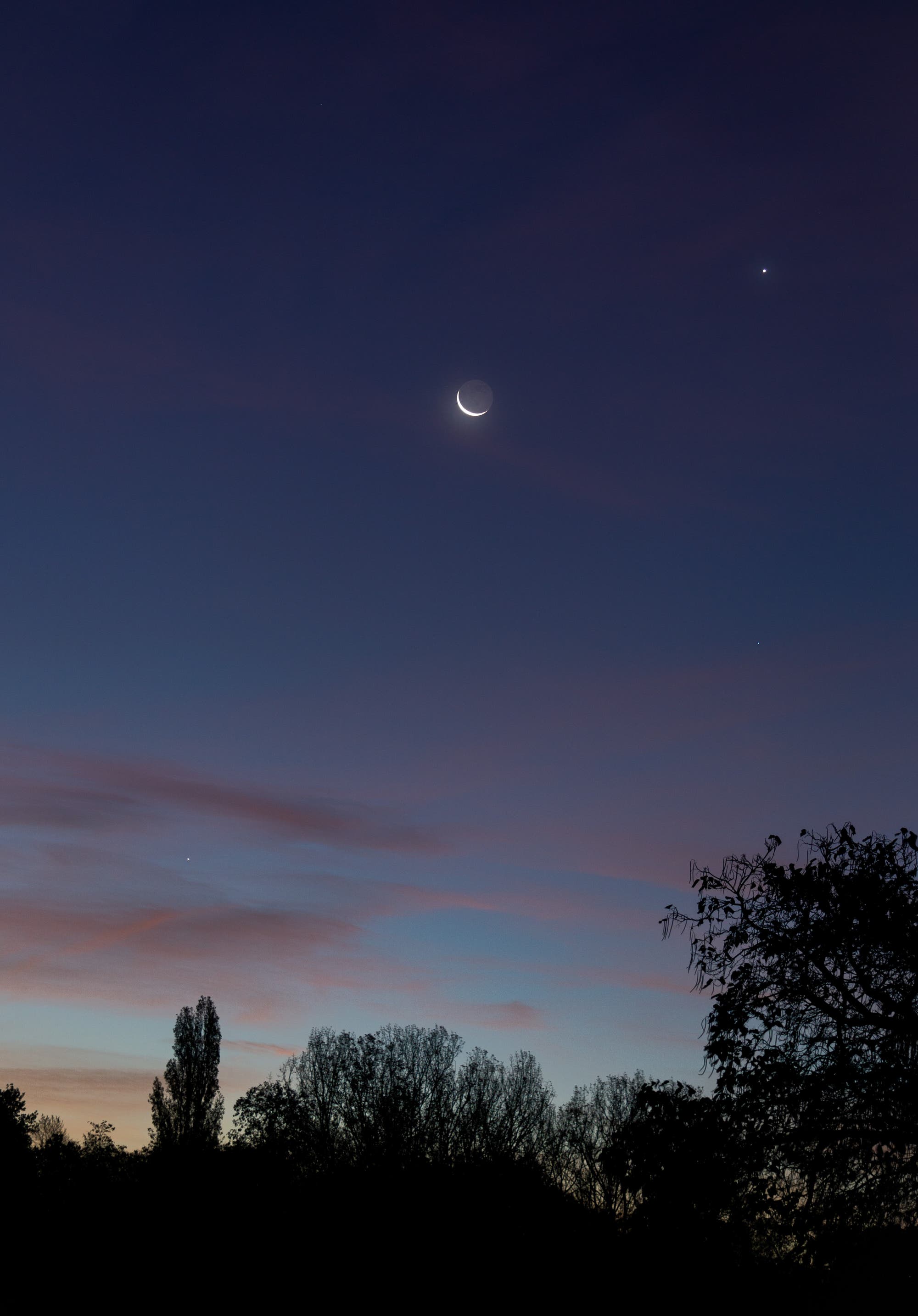 Merkur, Venus und der Mond