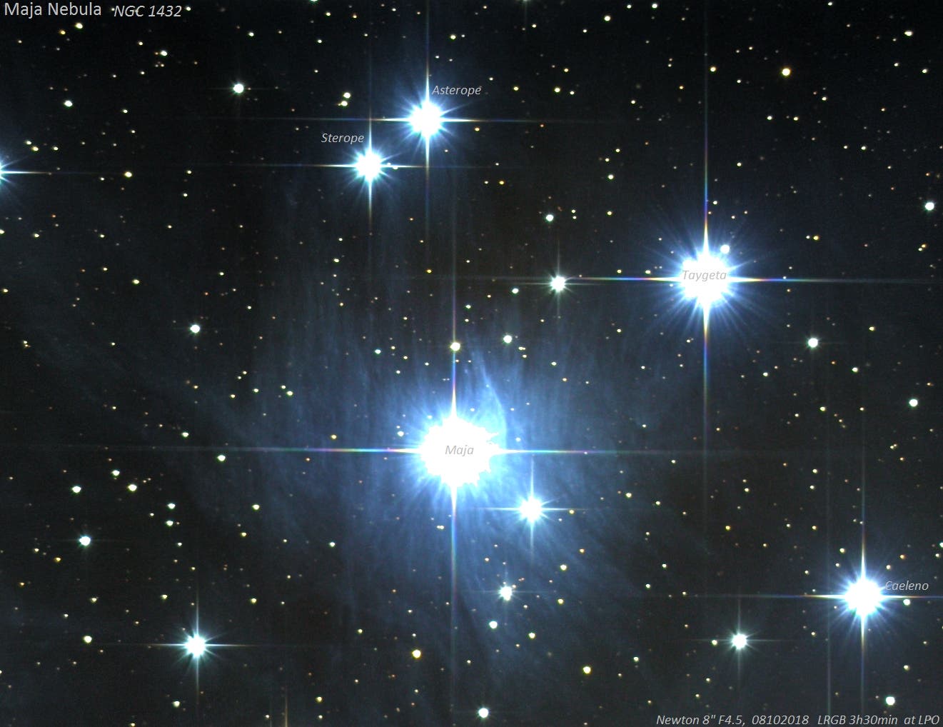 Maja-Nebel in M45, NGC 1432