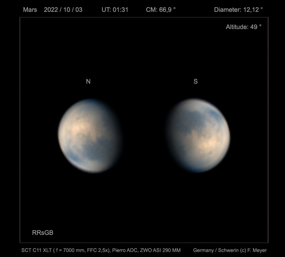 Mars am 3. Oktober 2022