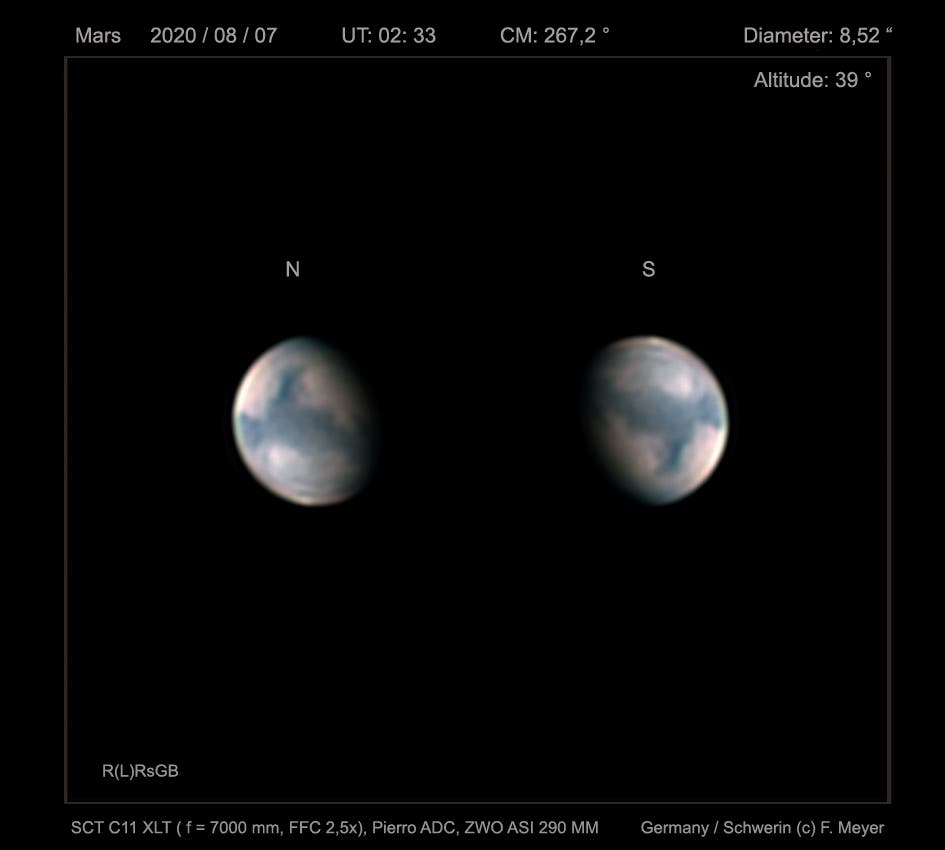 Mars am 7. August 2022