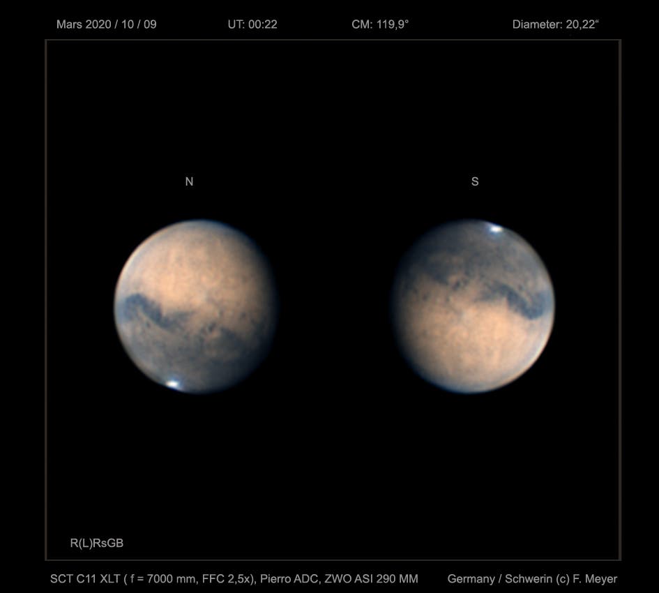 Mars am 10. September 2020