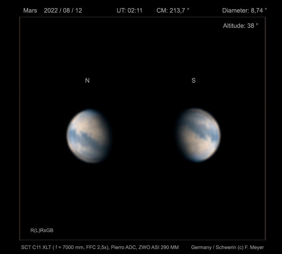 Mars am 12. August 2022 Spektrum der Wissenschaft