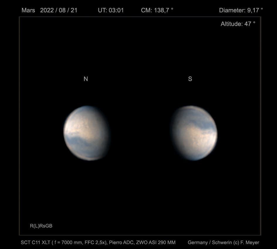 Mars am  21. August 2022