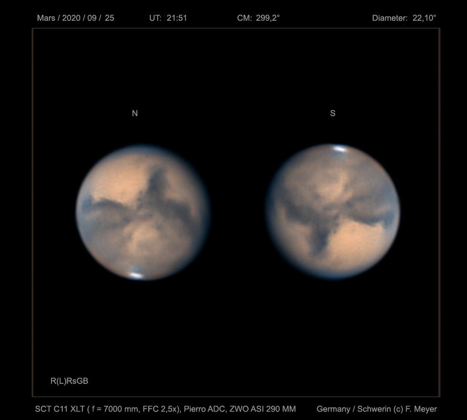 Mars am 25. September 2020