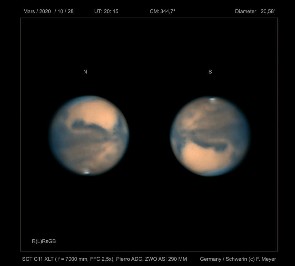 Mars am 28. Oktober 2020