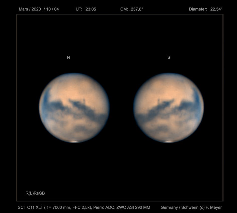Mars am 4. Oktober 2020