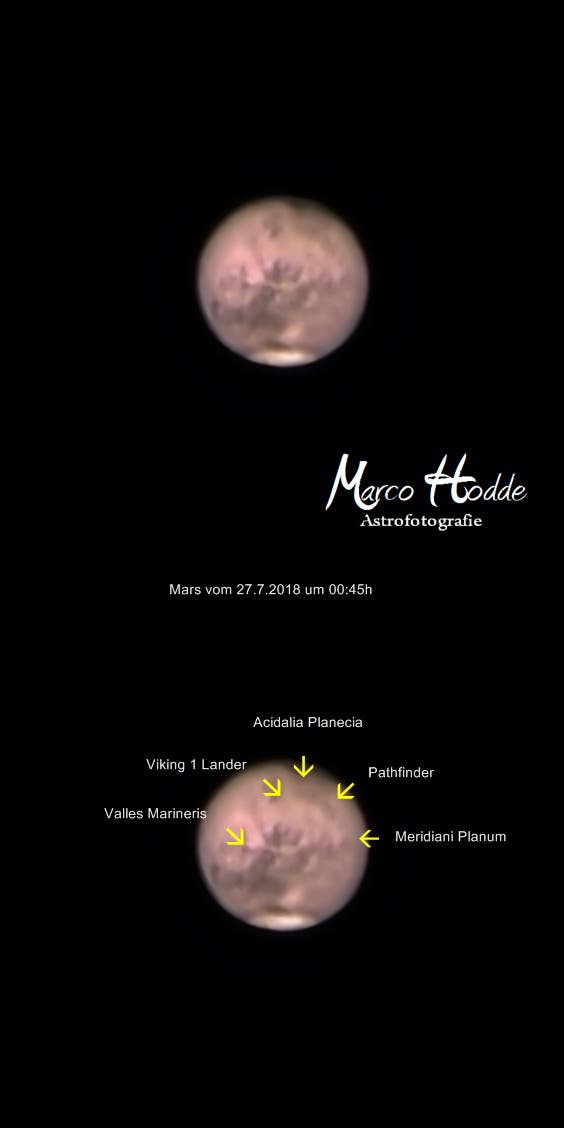 Mars vom 27.7.2018