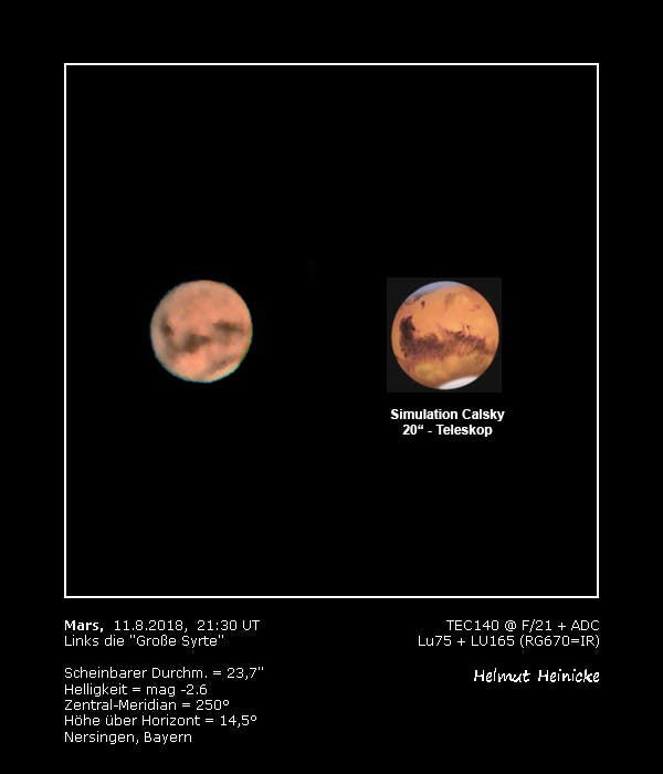 Mars + Calsky-Simulation