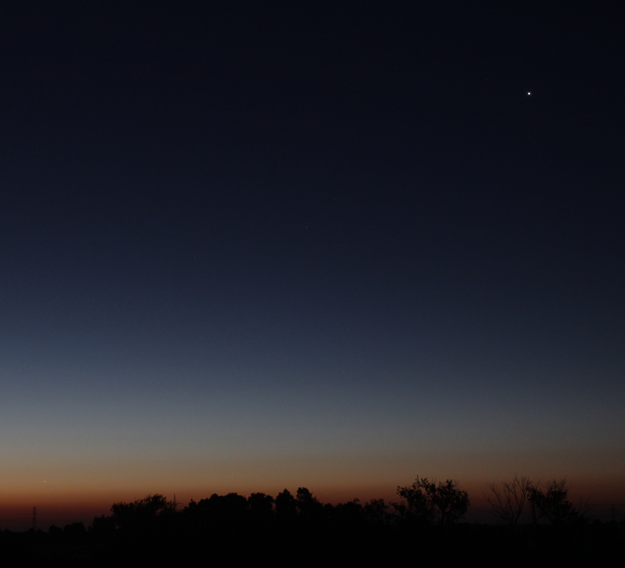 Merkur und Venus in der Morgendämmerung