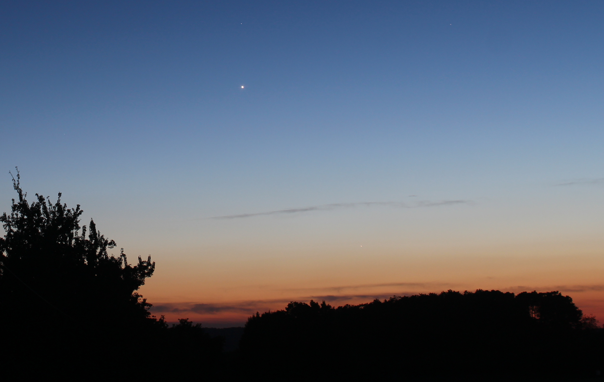 Merkur und Venus in der Abenddämmerung
