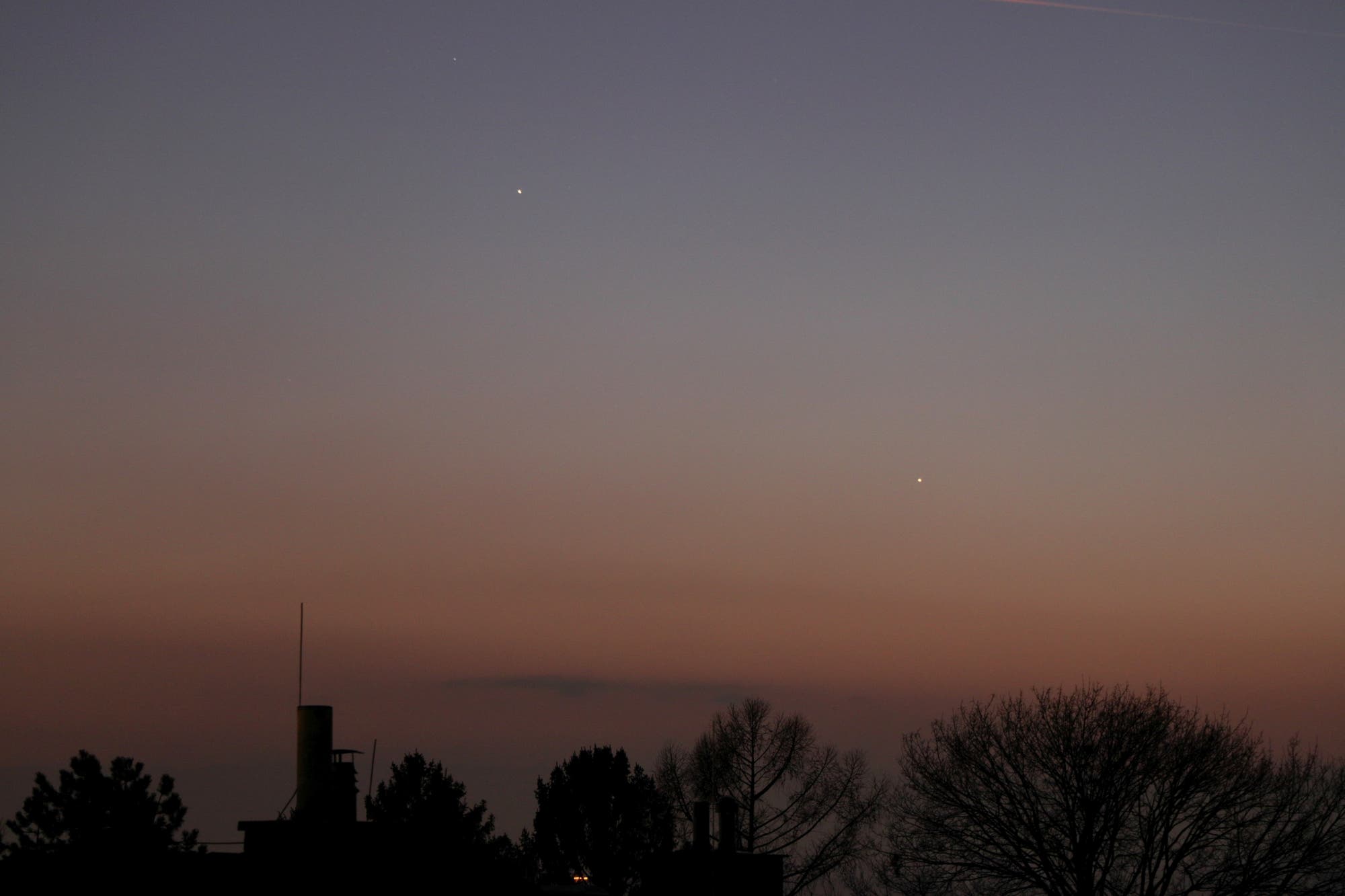 Merkur und Saturn am Abendhimmel