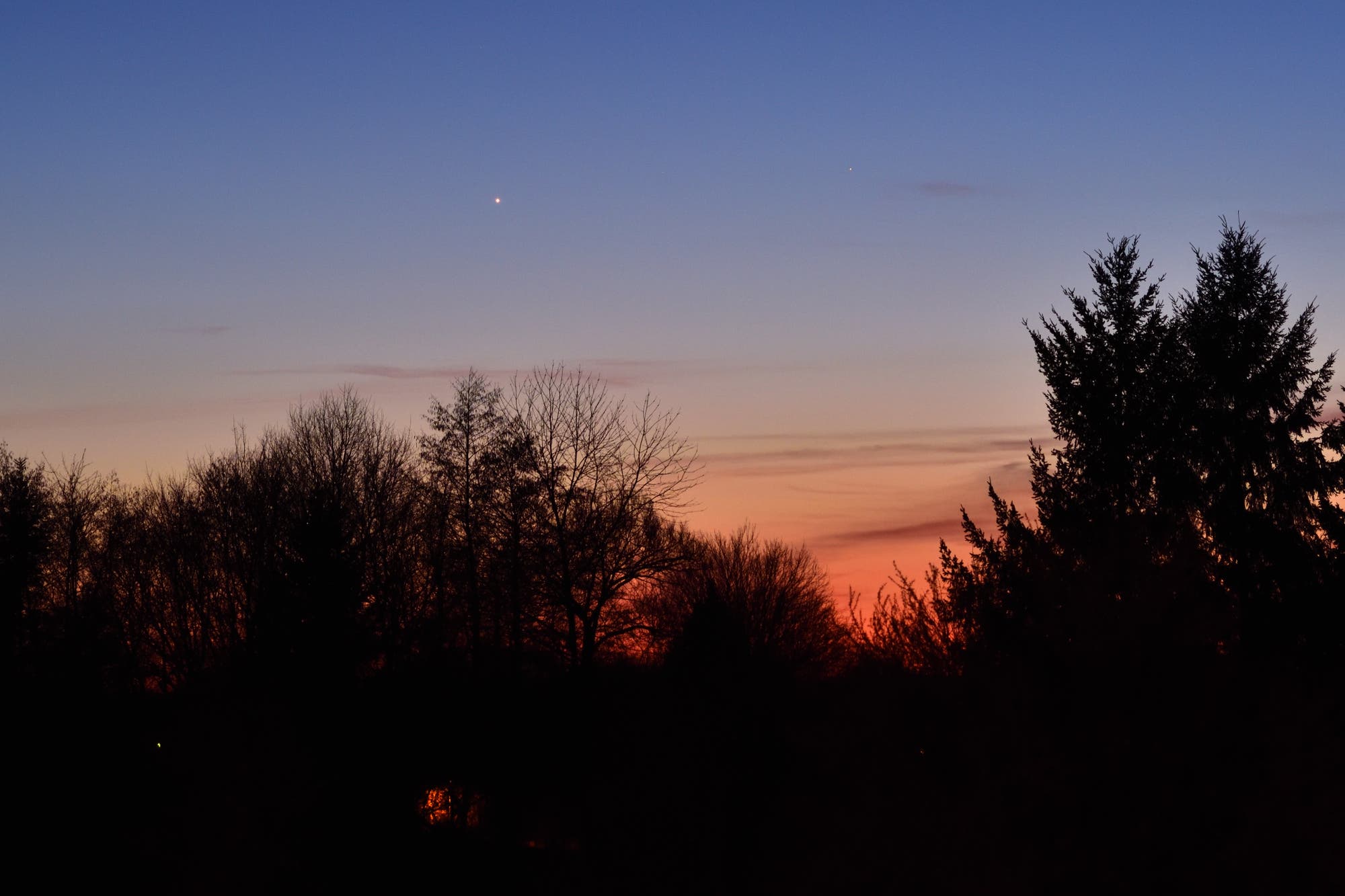 Merkur und Venus am Abendhimmel