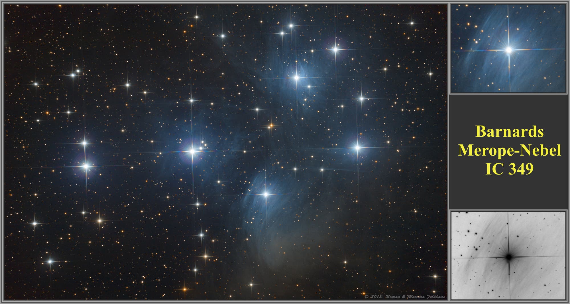 Messier 45 - (Plejaden) u. IC 349 - (Barnards Merope-Nebel) 