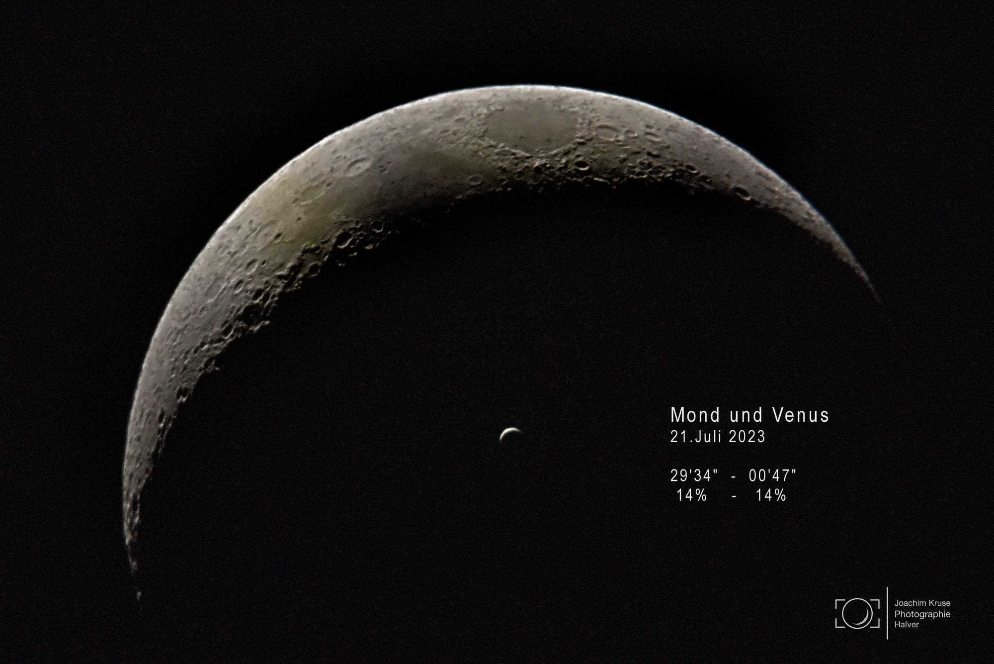 Mond und Venus - mit gleicher Gestalt